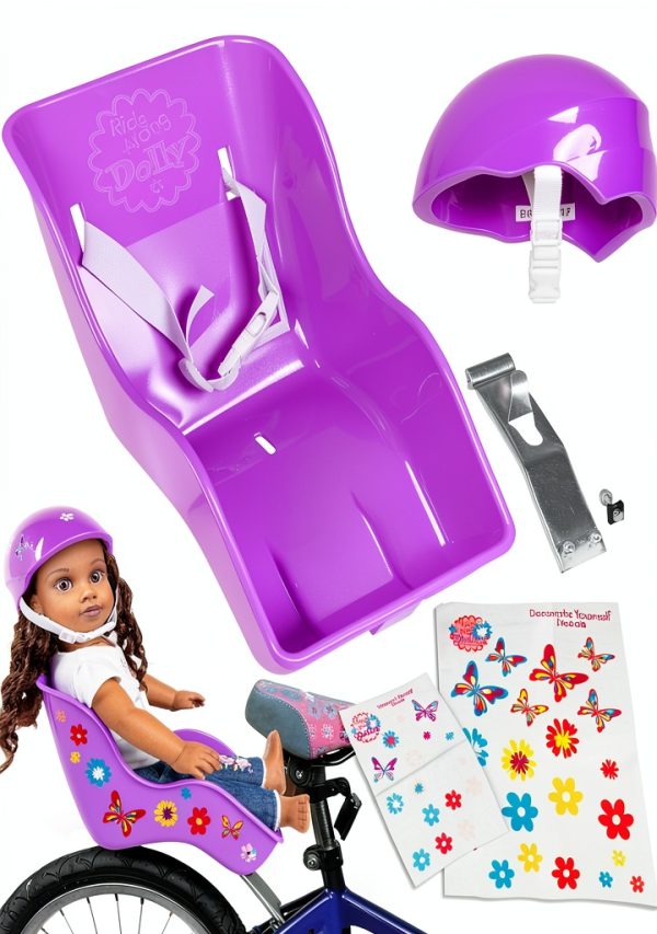 Purple Doll Bike Seat Ride Along Dolly Helmet-0
